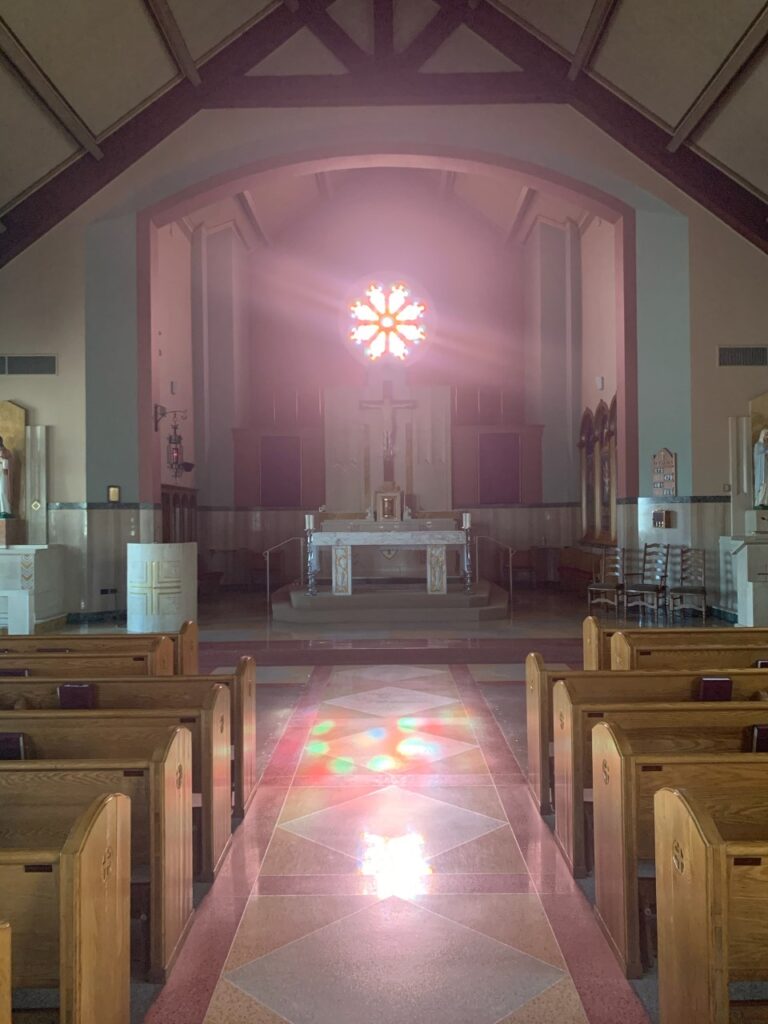 Altar And Rose Window Saint David Roman Catholic Church